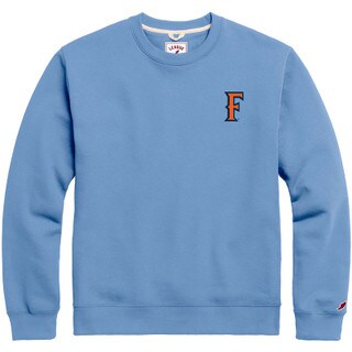 League "F" Embroidered Fleece Crew - Light Blue